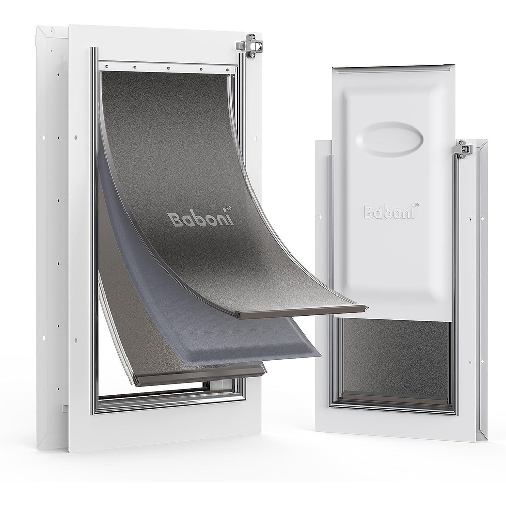 Baboni 3-Flaps Pet Door Interior Exterior Steel Frame Telescoping Tunnel Large